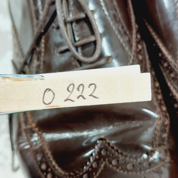 Neiman Marcus Brown Leather Wingtip Brogue Lace Up Oxford Shoe - Picture 12 of 12